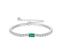 Nouveau 2026 Unisexe 925 STERLING Silver Green Cubic Zirconia Tennis Bracelet Classic Lien ajusté pour les femmes Bijoux de décoration fine luxe avec vos accessoires à la mode pour les femmes et les