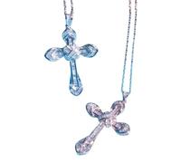 Nouveau 2026 Unisexe 925 STERLING Silver Shinny Full Zircon Cross Pendant Collier pour femmes Men Moisanite Party Mariage Jewelry Gift With You Accessoires Création tendance pour les femmes et les