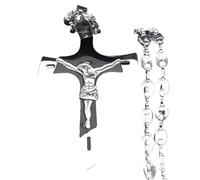 Nouveau 2026 Unisexe Vintage Inri Jesus Cross Crucifix Collier pour Femmes Hommes Acier Inoxydable Couleur Or Chrétien Café Bean Chaîne Bijoux Collier Décoration Luxe Tendance pour Femmes et Hommes
