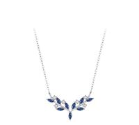 NOUVEAU 2026 Véritable 925 Collier pendentif à feuilles bleu en argent sterling pour femmes Her charme de la fête de mariage bijoux luxe avec vous accessoires à la mode créative meilleur cadeau