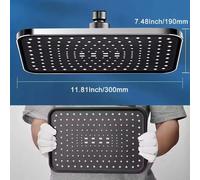 Nouveau 30 cm grande taille haute pression pomme de douche de pluie grande débit Booster pomme de douche de pluie 360 ° Rotation économie d'eau SUS Ceiling Silver
