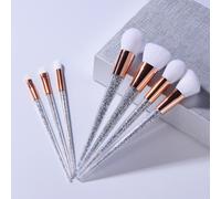 Nouveau 7 Pièces Argent Diamant Licorne Cristal Pinceaux De Maquillage Ensemble Fond De Teint Mélange Poudre Yeux Visage Brosse Maquillage Trousse À Outils