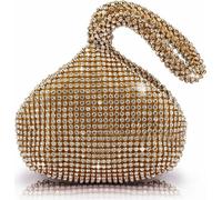 Nouveau AIJUN Triangle Full Strass Femme Sac d'embrayage Soirée Prom mariage Porte-monnaie (or)