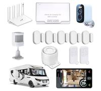 Nouveau - Alarme de Camping Car + Box-Routeur WiFi 6 4G/5G (Alarme - TV - Web) + 1 Camèra de Surveillance 24h/24h - 2 Sirènes 125 DB - 5 Détecteurs d'ouvertures - 1 détecteur de Mouvement - 2 Tél