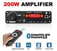 Nouveau amplificateur 200W Bluetooth bricolage MP3 WAV carte décodeur DC 12V 100W sans fil voiture USB lecteur MP3 TF emplacement pour carte USB FM avec micro 200W