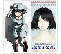 Nouveau anime steins gate ruka urushibara cosplay shiina mayuri perruque noir court bouclé halloween cheveux synthétiques + capuchon de perruque libre