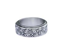 Nouveau Anneaux Rotatifs Pour Hommes Mythologie Japonaise Anneau Yeux Sculptés Pour Adolescents Bijoux