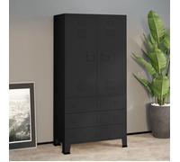 Nouveau Armoire couloir ou chambre - BMD - Garde-robe industrielle Noir 90x50x180 cm Métal BELLE - VENTE FLASH5571383