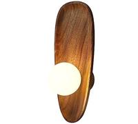 Nouveau Art Déco Zen Applique Murale LED Style Japonais Vintage Wabi-sabi Appliques Murales En Bois De Noyer Noir Chambre Salon Entrée Couloir Passage Étude Étude Chevet Éclairage Mural (Couleur : 11