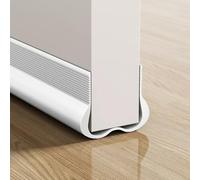 Nouveau Bande d'étanchéité for bas de porte Flexible en PVC, bouchon de tirage sous la porte et joint insonorisé(White)