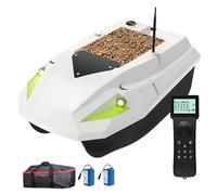 Nouveau Bateau Amorçeur D50B avec GPS et Lumières de Pêche Nocturne, Positionnement 100 Points, Vitesse Réglable, Capacité de Charge 2kg,pour Dépôt d’Appâts/Pêche à la Traîne/Filet-Blanc