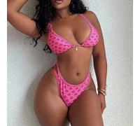 Nouveau bikini 2 pièces à fleurs Ditsy avec bretelle ras-du-cou croisée et String sexy. Maillot de bain pour dames, idéal pour la plage et les villégiatures. L,M,S,XSTribal,Tout ImpriméÉtoffe