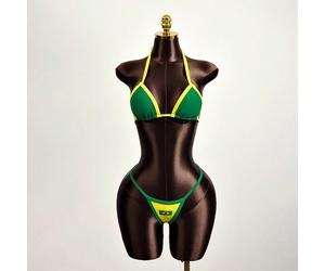 Nouveau bikini 2 pièces avec triangle ras-du-cou coloré sexy, slip string. Tenue de plage et d'été pour femmes L,M,S,XS,XXSÉtoffe