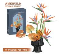 NOUVEAU Blocs de Construction Fleur d'oiseau de paradis Modèle de Plante Bouquet Créatif Briques MOC Bonsaï Cadeaux Romantiques pour Amis Décoration d'intérieur 796pcs no box