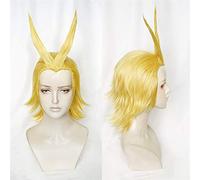 Nouveau Boku no Academia All Might Golden Perruque Cosplay Anime Perruque Halloween Jeu de rôle Mon héros Academia Costume cheveux + perruque casquette + piste