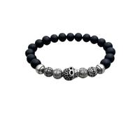 Nouveau bracelet de perle croisée de crâne de crâne unisexe 2025, bijoux punk de mode de style Europe pour hommes et femmes 925 Sterling Silver Obsidian Gift Decoration Luxury With You Accessoires