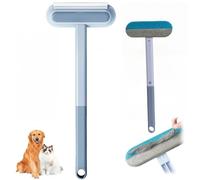 Nouveau Brosse de nettoyage pour poils d'animaux avec raclette, tête bidirectionnelle, manche allongé, réutilisable, pour canapé, tapis, cadeaux pour les amoureux des animaux