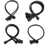 Nouveau câble de ventilateur Pwm 4 broches 1 à 4/3/2/1 voies séparateur manchon noir 27cm connecteur de câble d'extension câbles d'extension Pwm 1 in 2