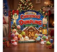 Nouveau calendrier de l'avent 2026 avec des squishies en forme de raviolis de Noël, compte à rebours de 24 jours, boîte mystère anti-stress, cadeaux de Noël. Random 1pcs 50-100g