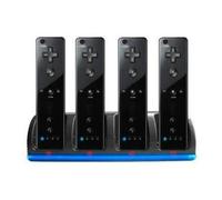 Nouveau Chargeur station d'accueil + 4 x 2800mAh Batterie pour télécommande Nintendo Wii Noir