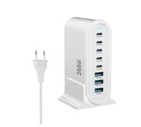 Nouveau Chargeur USB multiport 268 W Chargeur Rapide C Station de Charge 8 Ports Hub GaN Compact Adaptateur Secteur(268W-E-U-W)