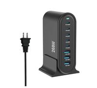 Nouveau Chargeur USB multiport 268 W Chargeur Rapide C Station de Charge 8 Ports Hub GaN Compact Adaptateur Secteur(268W-U-S-B)