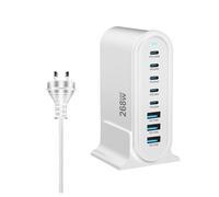 Nouveau Chargeur USB multiport 268 W Chargeur Rapide C Station de Charge 8 Ports Hub GaN Compact Adaptateur Secteur(268W-A-U-W)