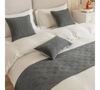 Nouveau chemin de lit décoratif en velours, motif coquille, décor de maison, gris, rose, jaune, bleu, vert gray blue