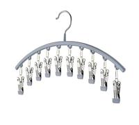 Nouveau Cintre en Acier Inoxydable, Support de Rangement sans Trace avec 10 Clips, Gain Place for Pantalons Yoga et vêtements, Organisateur Garde-Robe, 4 pièces for Laundry Clothes(Light Grey)