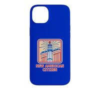 Nouveau citoyen américain rétro Rouge, Blanc et Bleu Coque pour iPhone 14 Plus