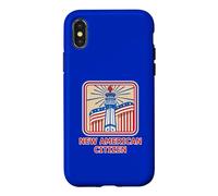 Nouveau citoyen américain rétro Rouge, Blanc et Bleu Coque pour iPhone X/XS