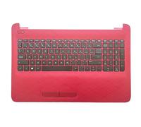 Nouveau Clavier américain for HP pa-vil-ION 15-AC AF 15-AY BA BD 250 255 G4 G5 TPN-C125 étui for Ordinateur Portable Palmrest Top Couvercle supérieur Remplacement (Remplacement du Clavier) (Color : R
