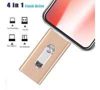 Nouveau clé USB 256GB 32G 64G clé USB haute vitesse pour iPhone/Android/type-c 4 en 1 clé mémoire 512GB 1 to 2 to clé USB-Or-32 GO