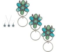 Nouveau-clés Turquoise,Bloom Clip sac Turquoise,design fleur avec incrustation de pierre naturelle,Retrouvez vos avec,1 Pcs