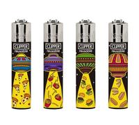 Nouveau Collection Clipper Grand Modèle Briquet Rechargeable Clipper Fast Food Hungry UFO Contenu de l'envoi 4 Clipper