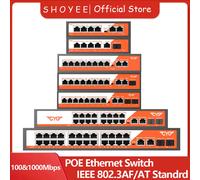 Nouveau commutateur Ethernet POE RJ45 SFP 48V avec pour 802.3af/at liaison montante Plug and Play non géré, pour caméra IP/NVR 10Port-100Mbps-UK