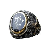 Nouveau Conception Unique Bague Dinde Chevalière Turque Bague Zircon Pierre Style Ethnique Bijoux Vintage