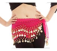 Nouveau Costume de Danse du Ventre Pas Cher Ceinture Hanche 98 pièces écharpe Taille for Les Femmes 13 Couleurs Disponibles(Rose)
