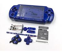 NOUVEAU Couvercle de boîtier complet pour console PSP 2000 2001 2002 2003 2004 de la série avec ensemble de boutons (Bleu foncé)
