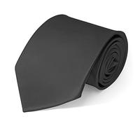 Nouveau:. Cravate Classique avec Notice Large de Couleurs Satin Mens Cravate, Couleur: Gris foncé