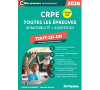 Nouveau CRPE - Toutes les épreuves (admissibilité + admission) Concours 2026 - Accessible dès la L3 - Michèle Guilleminot - Studyrama Eds - broché - Scolaire / Universitaire