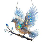 Nouveau Crystal Sky Bluebird ornement d'art coloré, kits de peinture diamant de colibri en cristal, cadeaux acryliques de durabilité double face pour les amoureux de la nature, fenêtres et jardins int