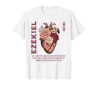 Nouveau cœur Floral Ézéchiel 36:26 Verset de la Bible chrétienne T-Shirt