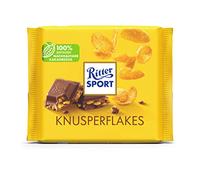 Nouveau design : flocons de croustillants chevalier sport 100 g, chocolat au lait crémeux avec flocons de maïs croustillants, chocolat de table intense avec expérience de croustillant chocolat