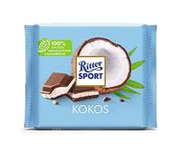 Nouveau design : noix de coco Chevalter Sport 100 g, chocolat au lait rempli de délicieuse crème au lait de coco et râpes de noix de coco croustillantes, plaisir tropical avec note de mer du Sud