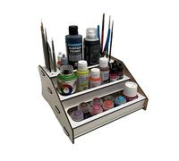 Nouveau design support de peintures Mix pour miniatures et modélisme. Organiseur de peintures multi-marques compatible avec les pots de différentes capacités de Citadel Vallejo Tamiya et pinceaux