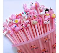 Nouveau Dessin Animé Gel Stylo Papeterie Créative Ensemble Étudiant Noir L'examen Stylo Grande Capacité Séchage Rapide 5/10/15/20pcs