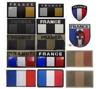 Nouveau drapeau de la France patchs brodés infrarouges IR Patch militaire tactique en Nylon réfléchissant drapeau français emblème Badges de broderie h