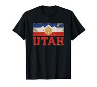 Nouveau Drapeau de l'Utah Typographie Ruche State Pride Vintage T-Shirt