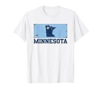 Nouveau Drapeau du Minnesota Typographie Demi-Teinte rétro T-Shirt